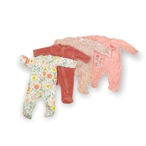 Baby Girl Sleep and Play Footies Size 0-3 and 3m